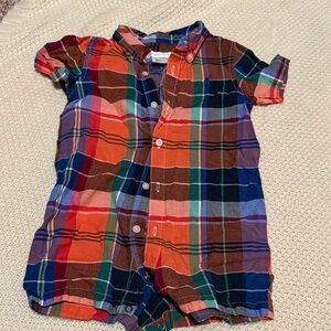 Ralph Lauren Plaid Button-Up Romper